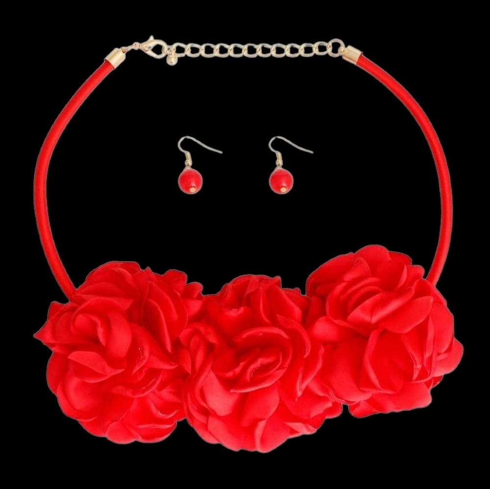 Red Flower Necklace